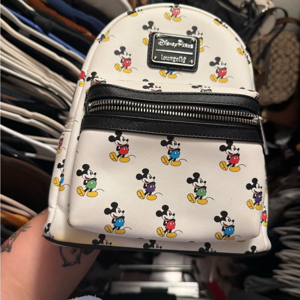 Loungefly White Mickey Mouse Mini Backpack